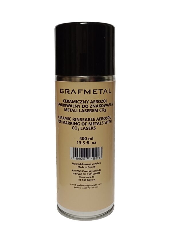 Ceramic rinseable aerosol for marking of metals with CO2 laser 400 ml (13.5 fl oz)